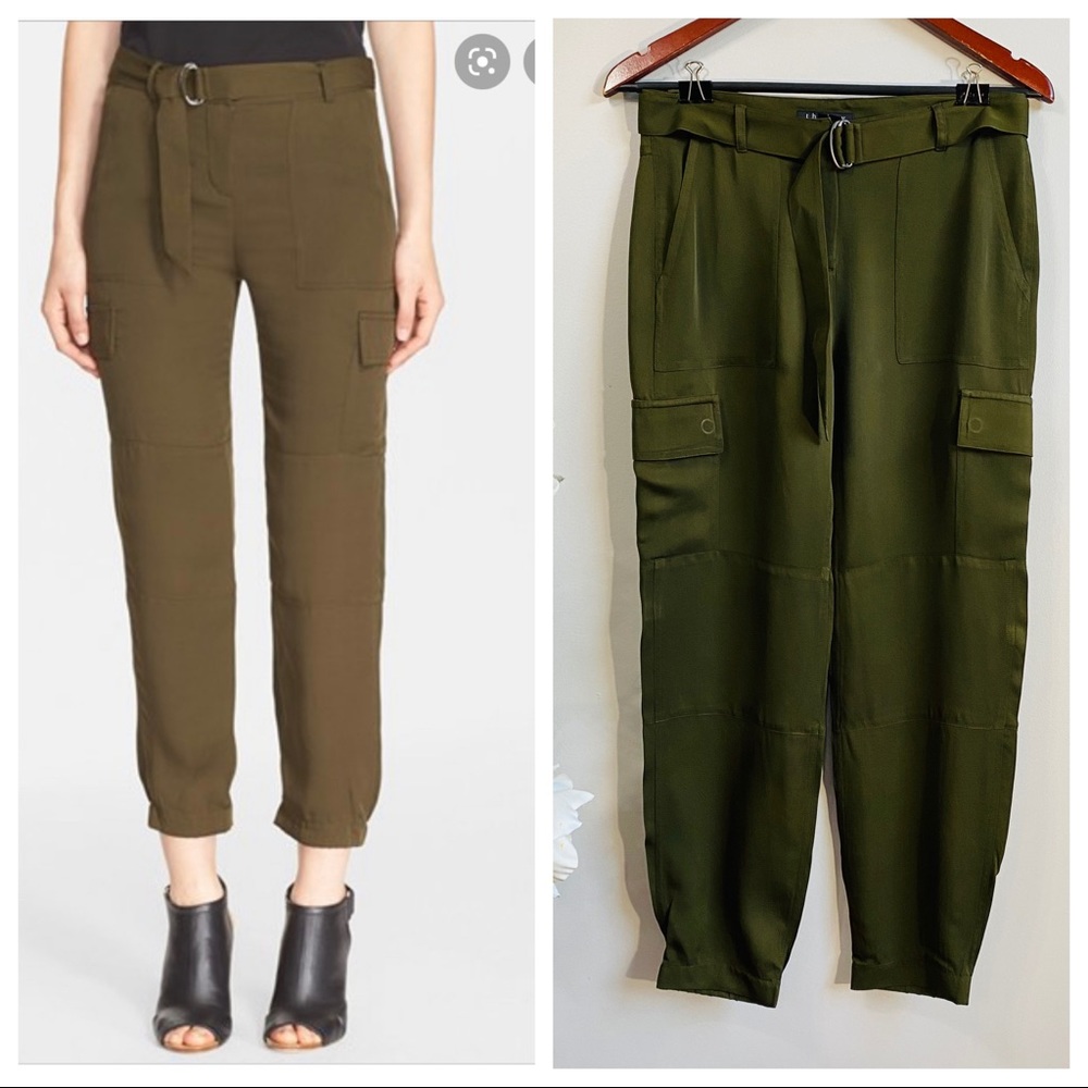 Theory Hannon silk cargo pants